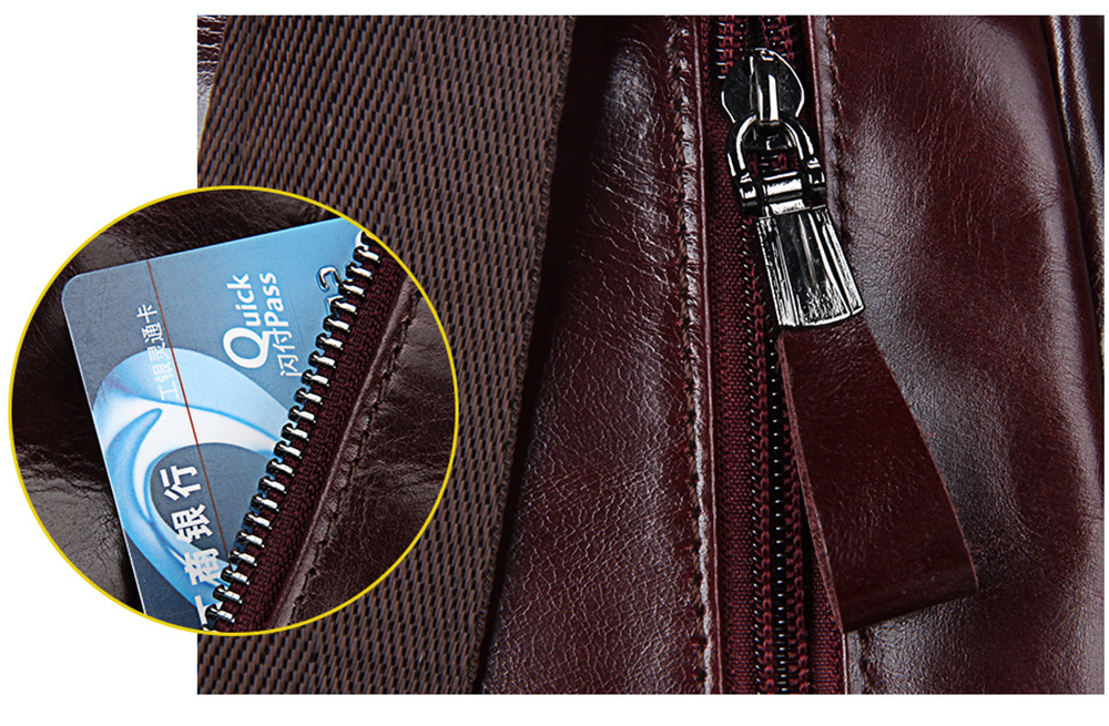Genuine Leather Men Shoulder Bag Casual Cowhide Men Messenger Bags Travel Chest Backpack
