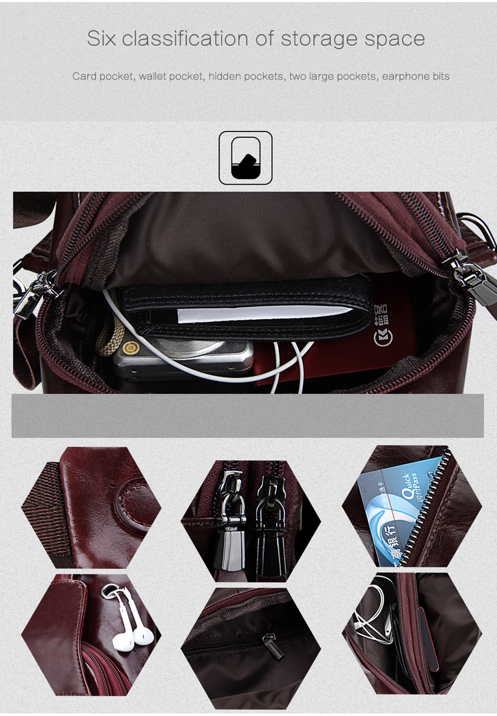 Genuine Leather Men Shoulder Bag Casual Cowhide Men Messenger Bags Travel Chest Backpack