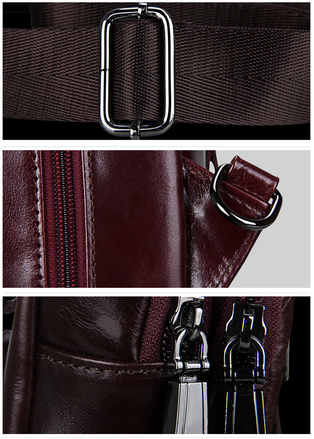 Genuine Leather Men Shoulder Bag Casual Cowhide Men Messenger Bags Travel Chest Backpack