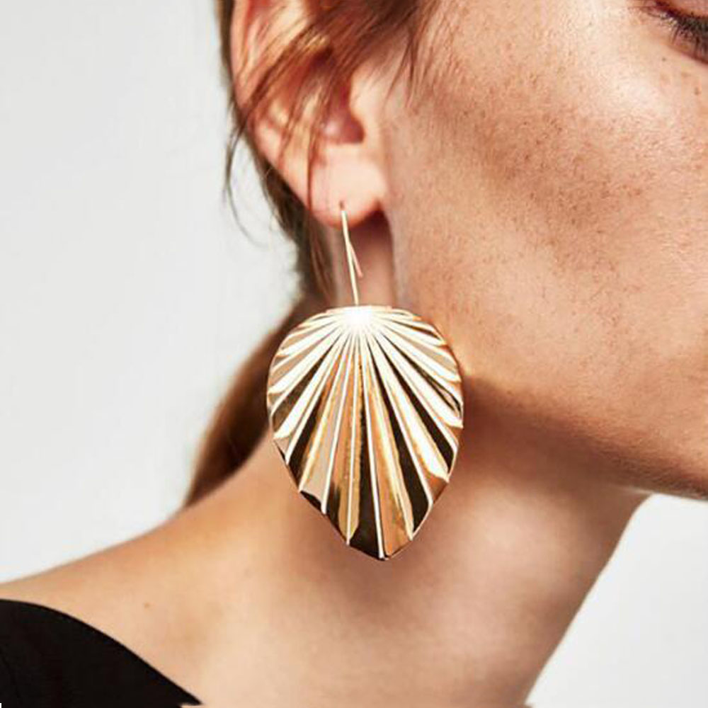 Fashion Woman Big Leaf Earrings