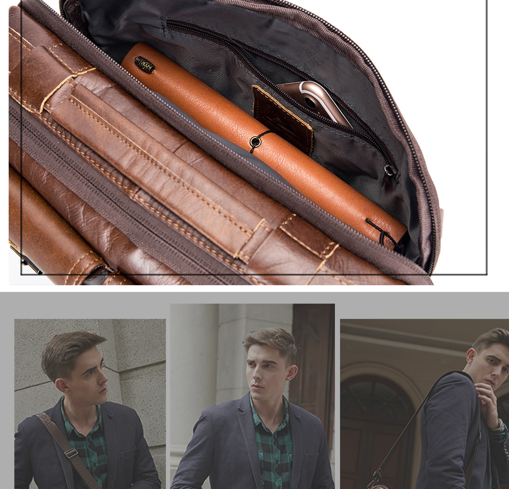 Vintage Leather Men Shoulder Bag