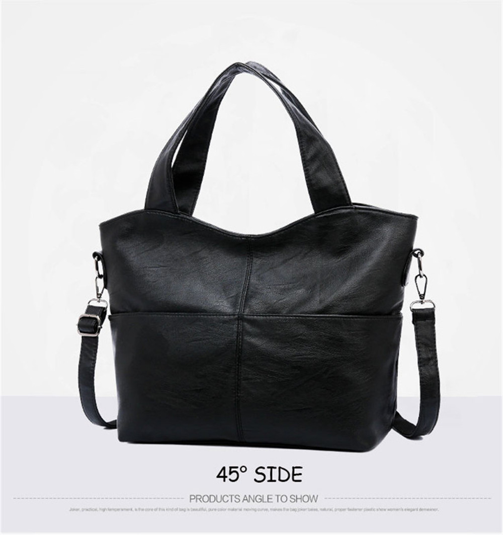 Women Quality PU Leather Patchwork Ladies Tote Bag Casual Handbags Messenger Shoulder Bags 2 Pieces