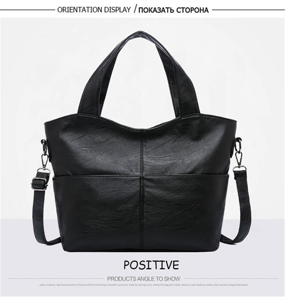 Women Quality PU Leather Patchwork Ladies Tote Bag Casual Handbags Messenger Shoulder Bags 2 Pieces