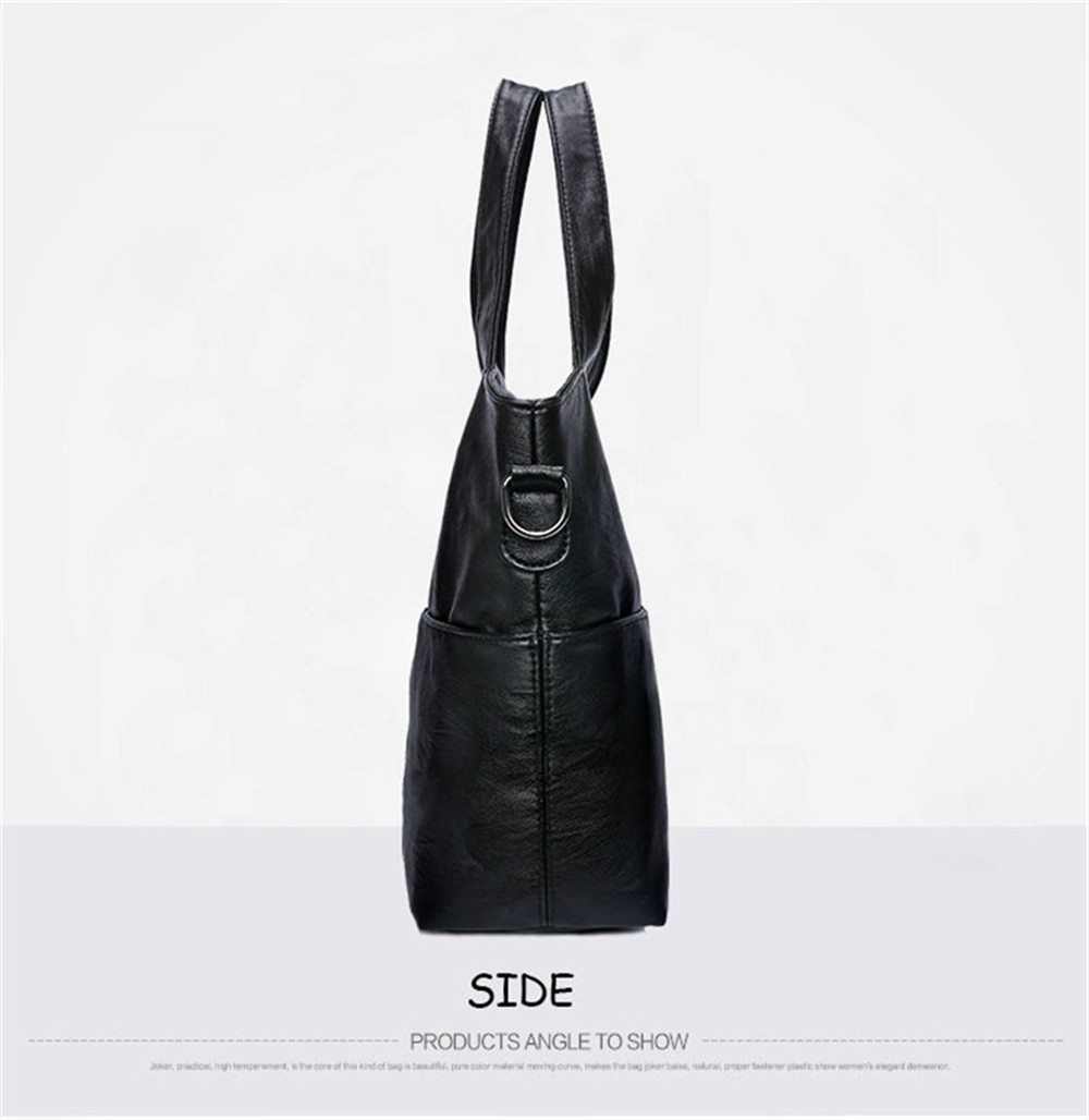 Women Quality PU Leather Patchwork Ladies Tote Bag Casual Handbags Messenger Shoulder Bags 2 Pieces