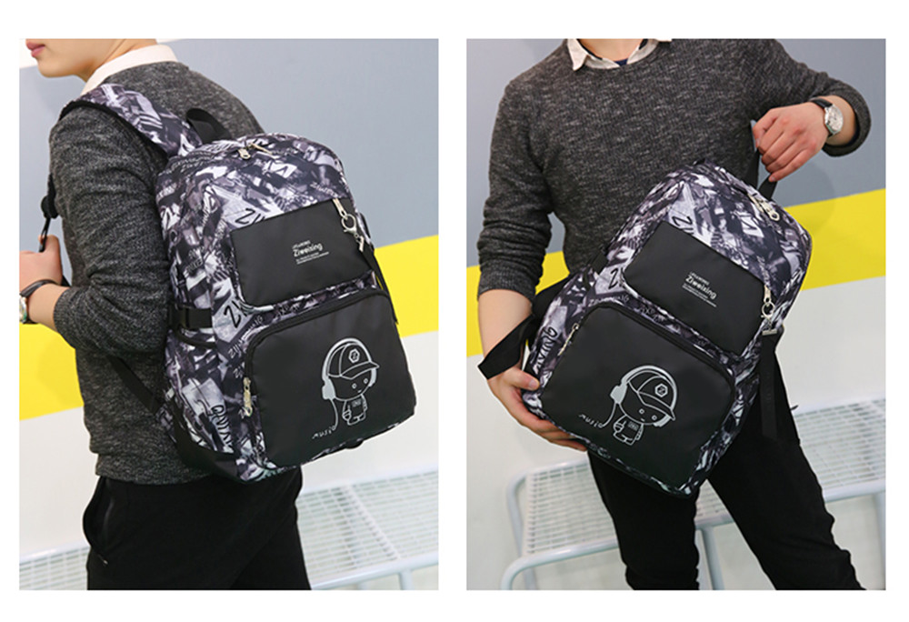 Men Backpacks Luminous Printing Women Backbag High Quality School Bags For Teenage Girls Cute Bookbags Mochila