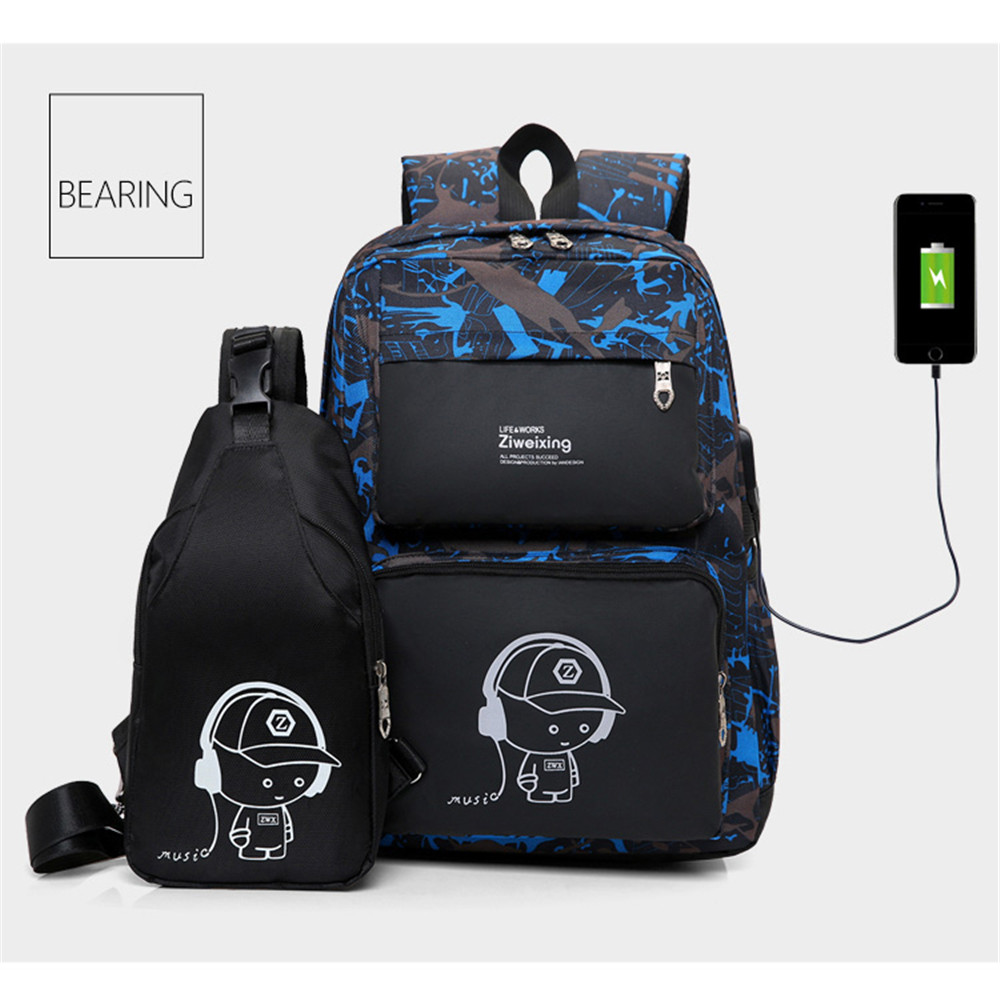 Men Backpacks Luminous Printing Women Backbag High Quality School Bags For Teenage Girls Cute Bookbags Mochila