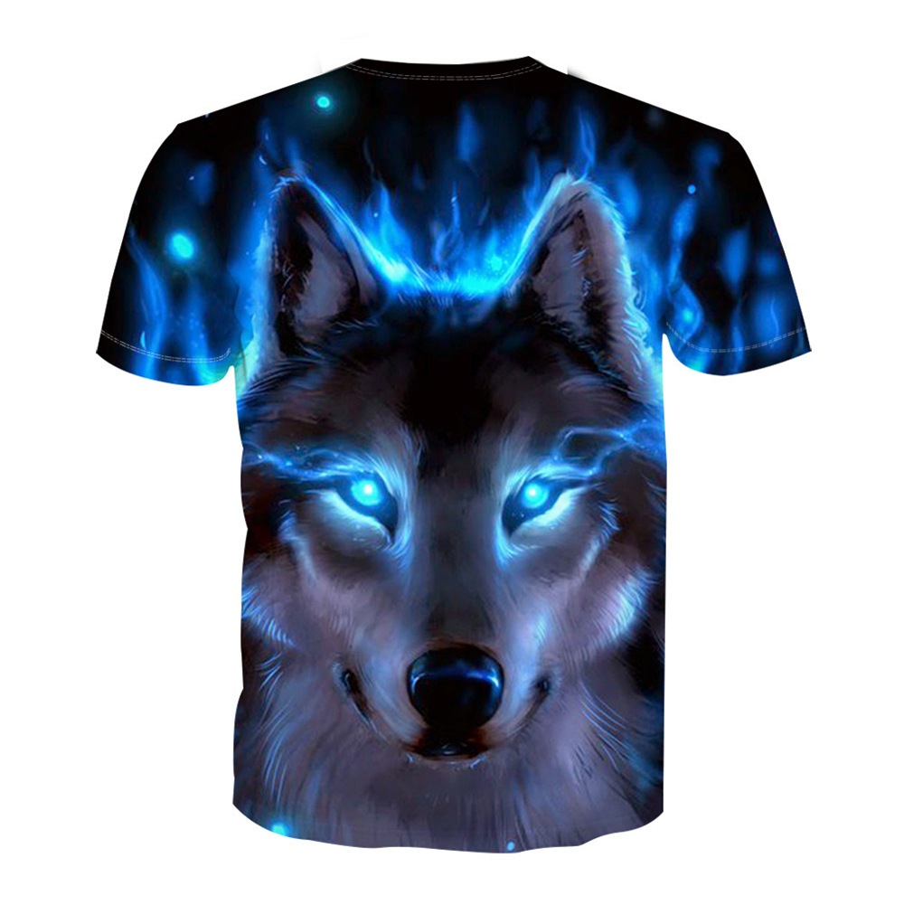 Short Sleeve Print Wolf T-Shirt