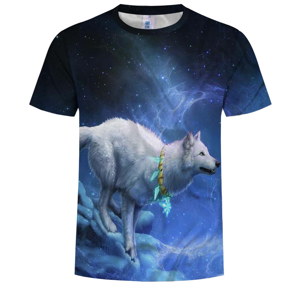 2018 Summer Men's New Snow Wolf 3D Printed Short-Sleeve T-shirt