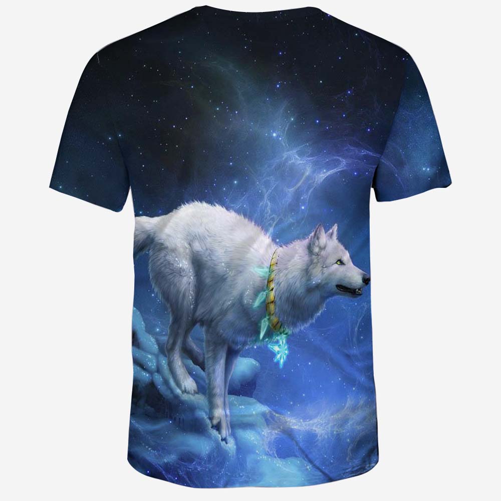 2018 Summer Men's New Snow Wolf 3D Printed Short-Sleeve T-shirt