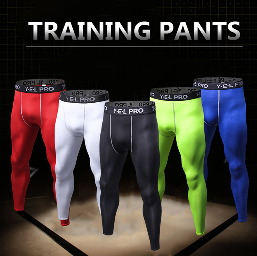 Men Quick Dry Tights Athletic Train Leggings Fitness Gym Sports Running Pants
