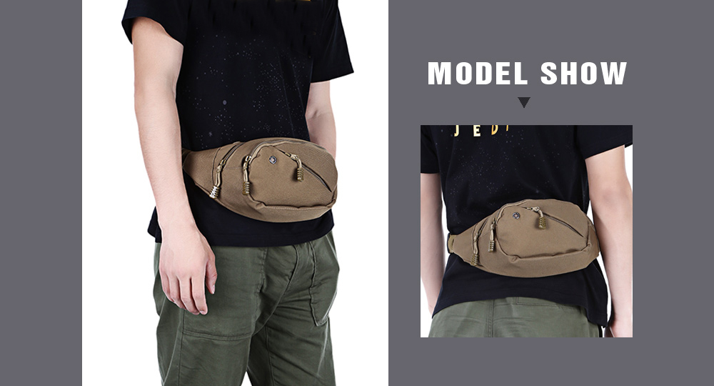 Men Tactical Canvas Waist Pack Single Shoulder Hip Belt Bag