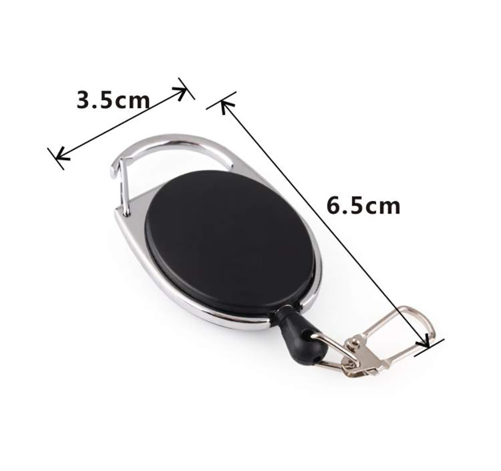 Black Retractable 60CM Extendable Zinc Alloy Wire Key Holder