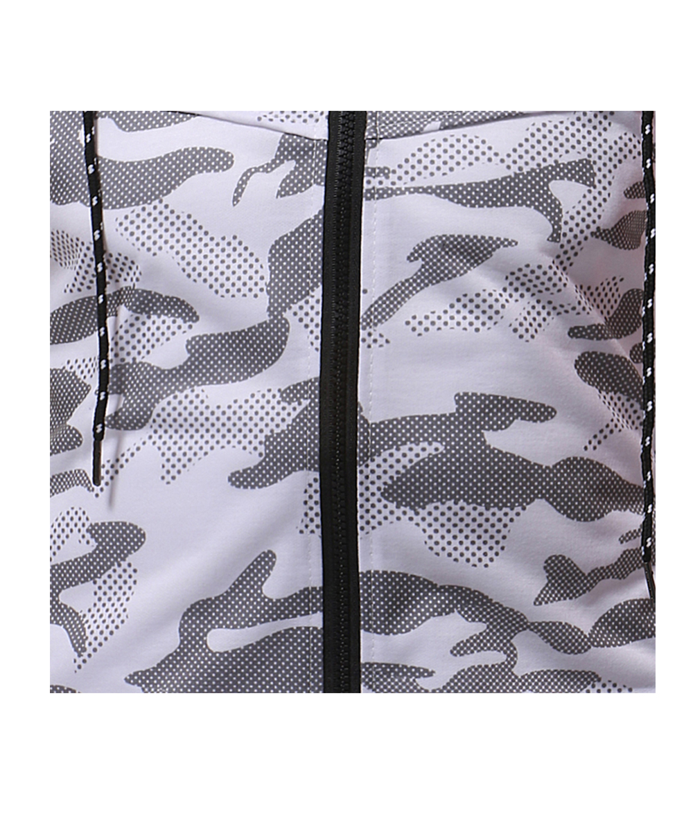 2018 New Camouflage Digital Printing Zipper Casual Slim Sleeveless Hoodie