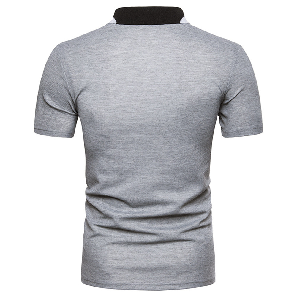 New European Men's Collar Color Matching Short-Sleeved T-Shirt