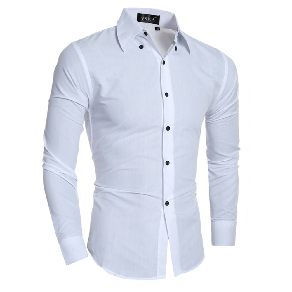 New High-Grade Embossed Men's Casual Modified Long-Sleeved Shirt