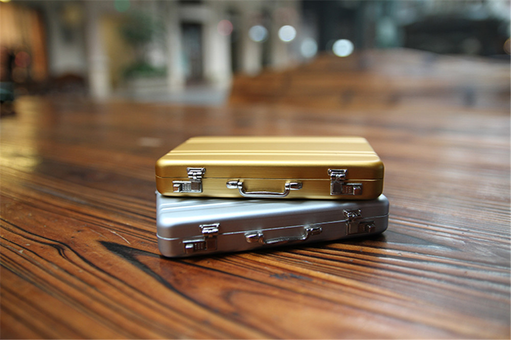 Mini Aluminum Safe Suitcase Briefcase Business Credit Bank Card Holder Box Case