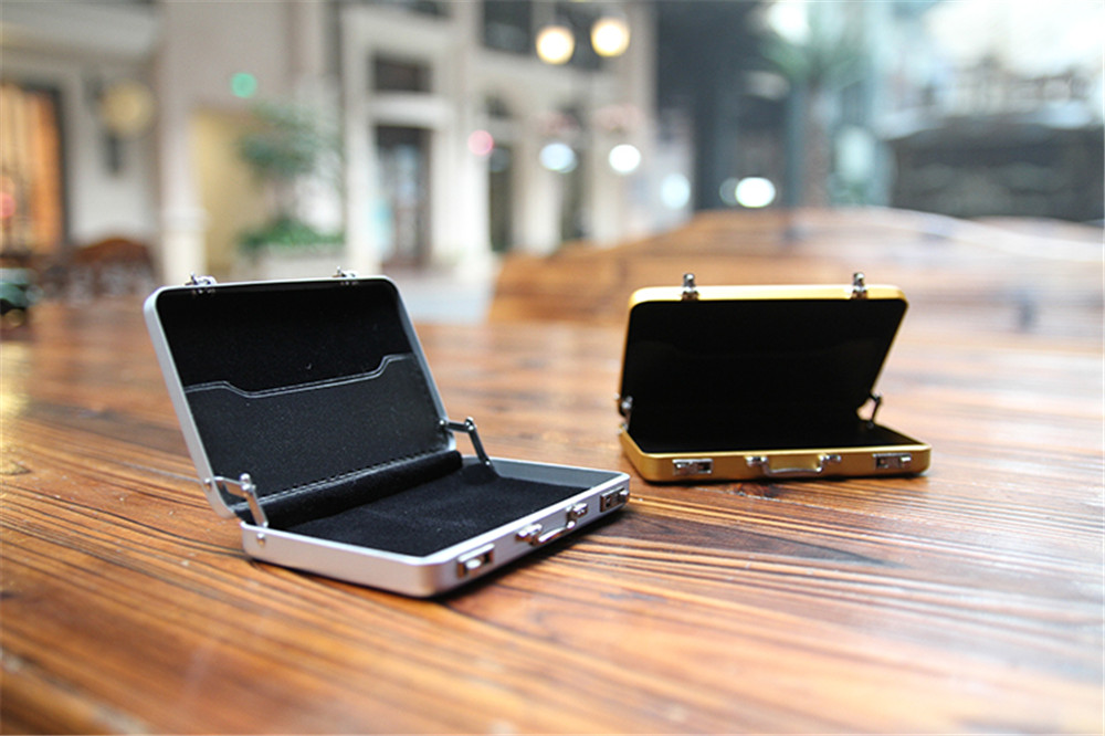 Mini Aluminum Safe Suitcase Briefcase Business Credit Bank Card Holder Box Case