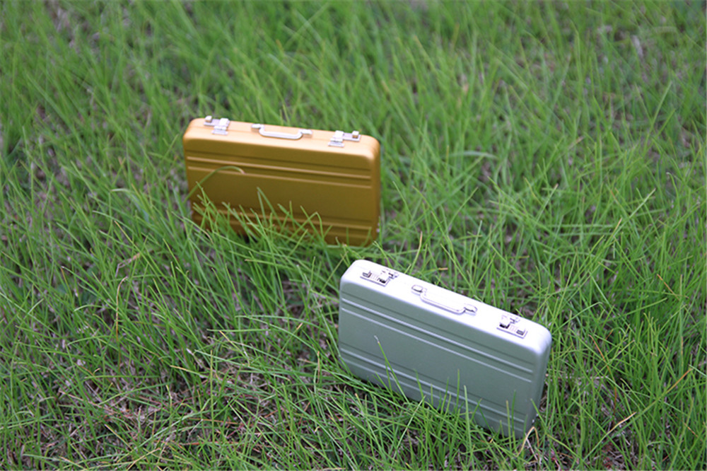 Mini Aluminum Safe Suitcase Briefcase Business Credit Bank Card Holder Box Case