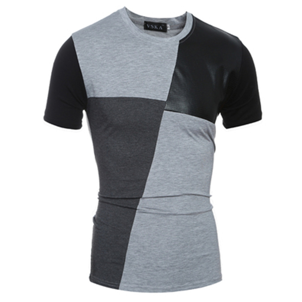 New Fashion Mixed Colors Men's Casual Slim Short-Sleeved Round Neck T-Shirt