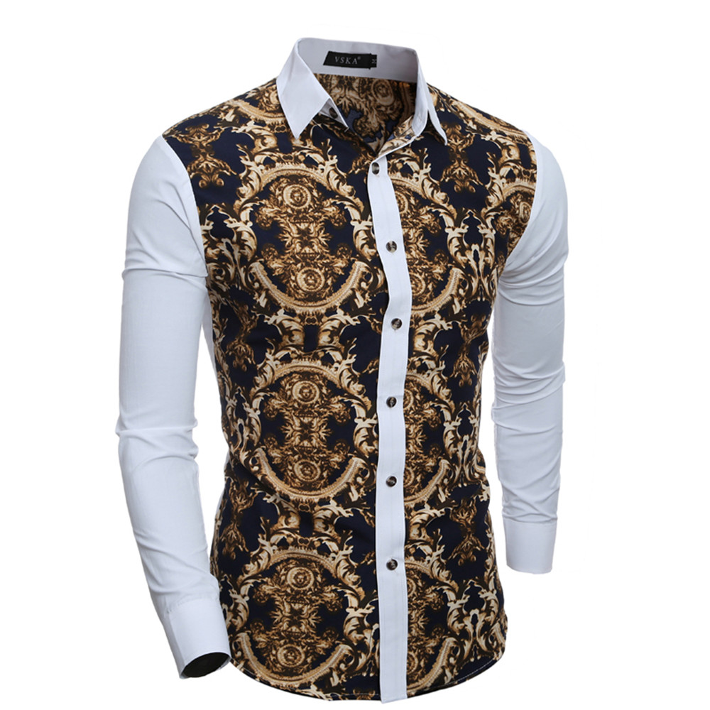 New 3D Print Men's Casual Slim Long-Sleeve Shirt