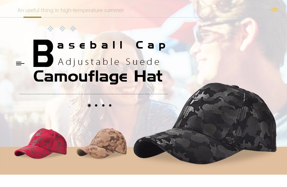 Baseball Cap 6 Panel Hip Hop Men Women Suede Camouflage Adjustable Hat