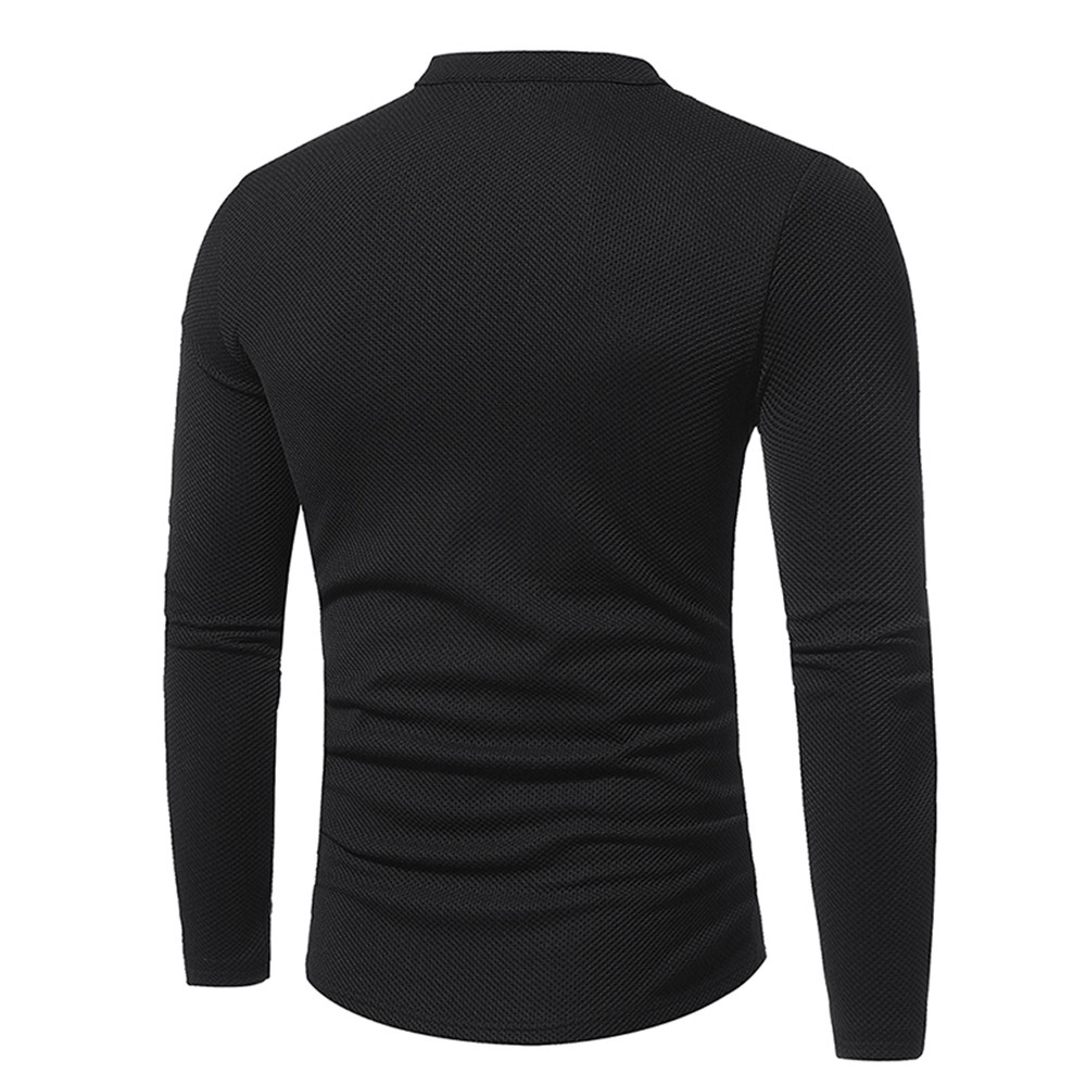 New Corn Fabric Men's Classic Collar Casual Slim Long-Sleeved T-Shirt
