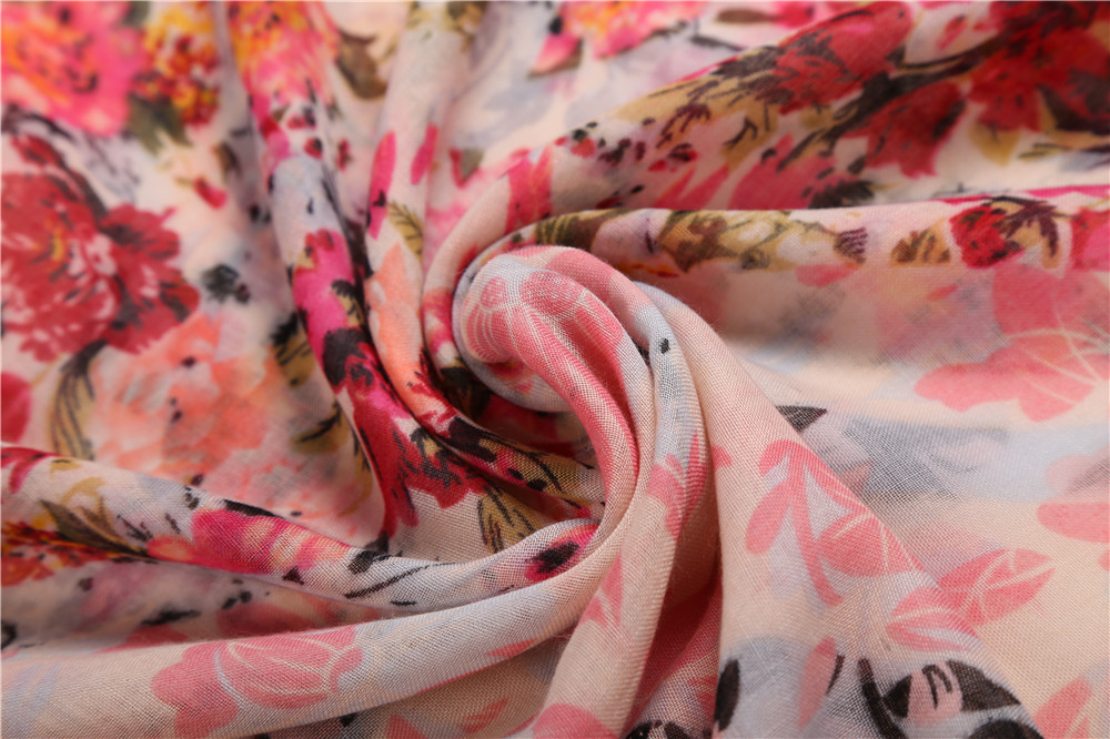 Women Soft Large Neck Scarf Floral Evening Party