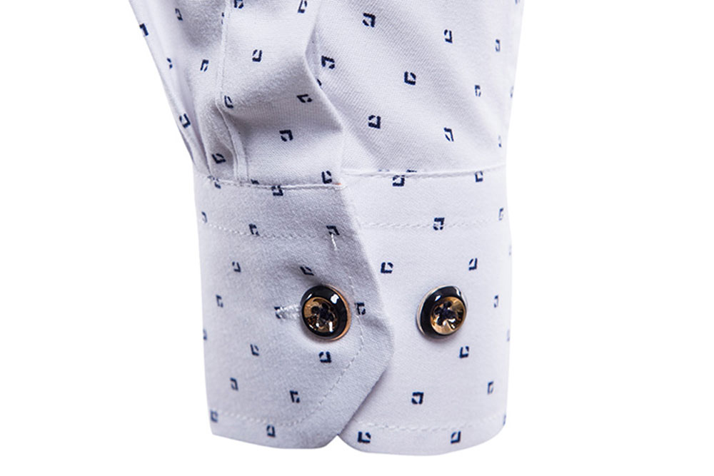 Autumn Men's Long Sleeve Dotted Shirt