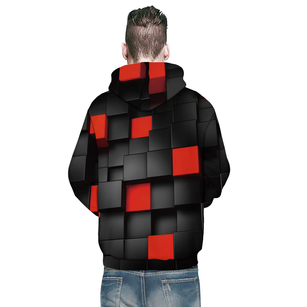 Autumn Fashion Magic Cube Men's 3D Print Long Sleeve Turtleneck Sweater