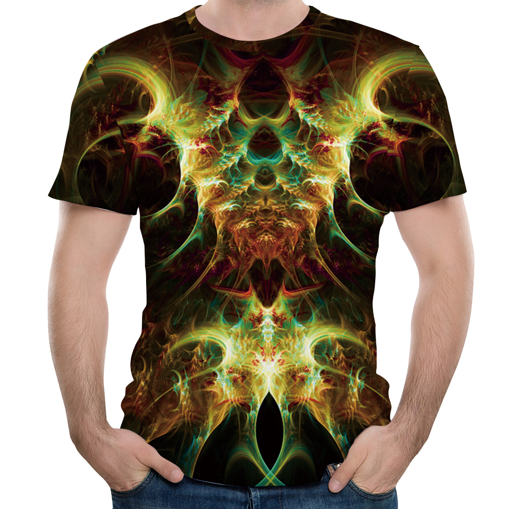 2018 New Flame Fashion Casual 3D Printing Short T-Shirt