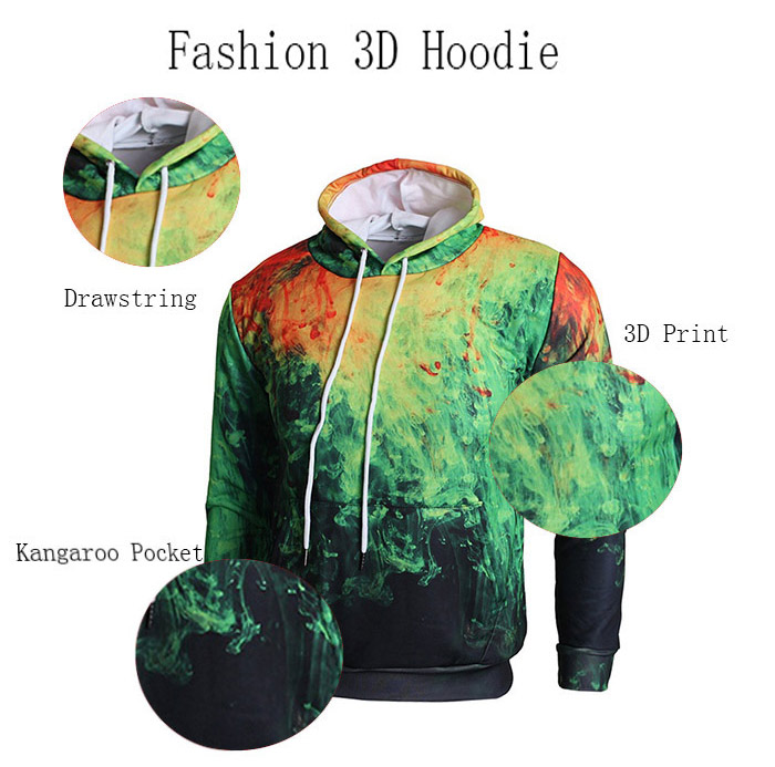 3D Paint Kangaroo Pocket Hoodie