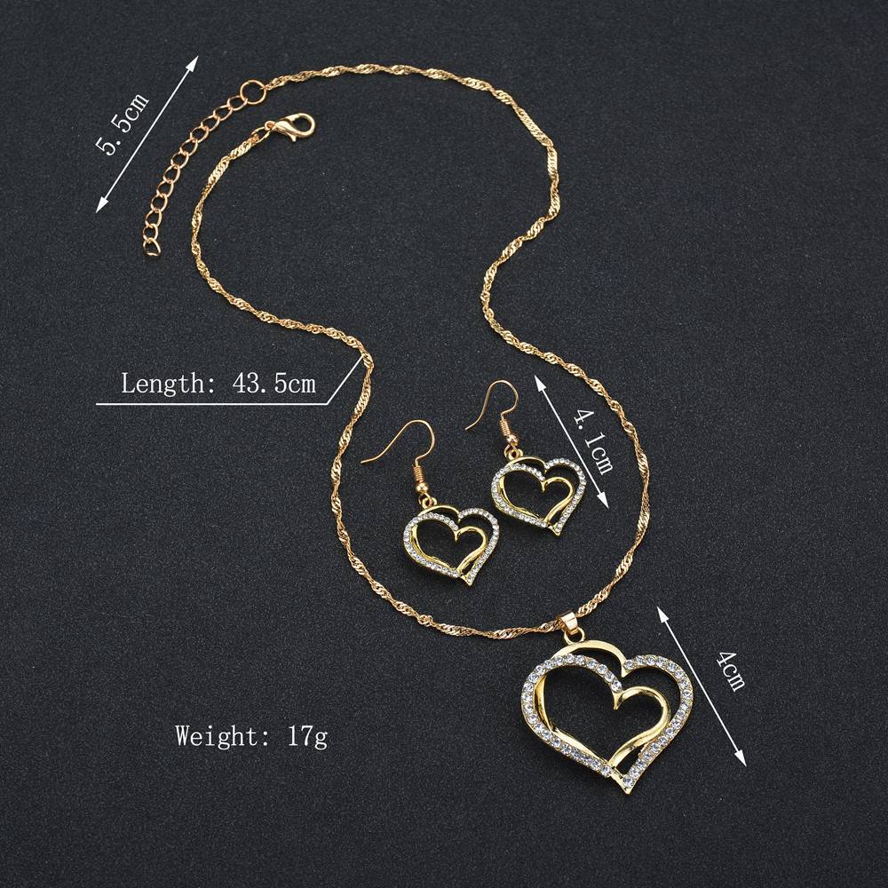 Fashion Bride Romantic Wedding Creative Heart Jewelry Set