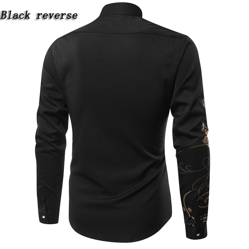 Men's Autumn Long Sleeve Large Size Casual Print Shirt