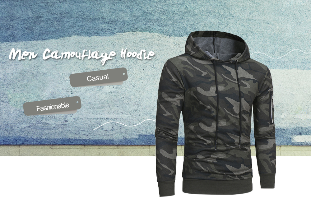 Mens Camouflage Sweatshirts Pullover Hoodie