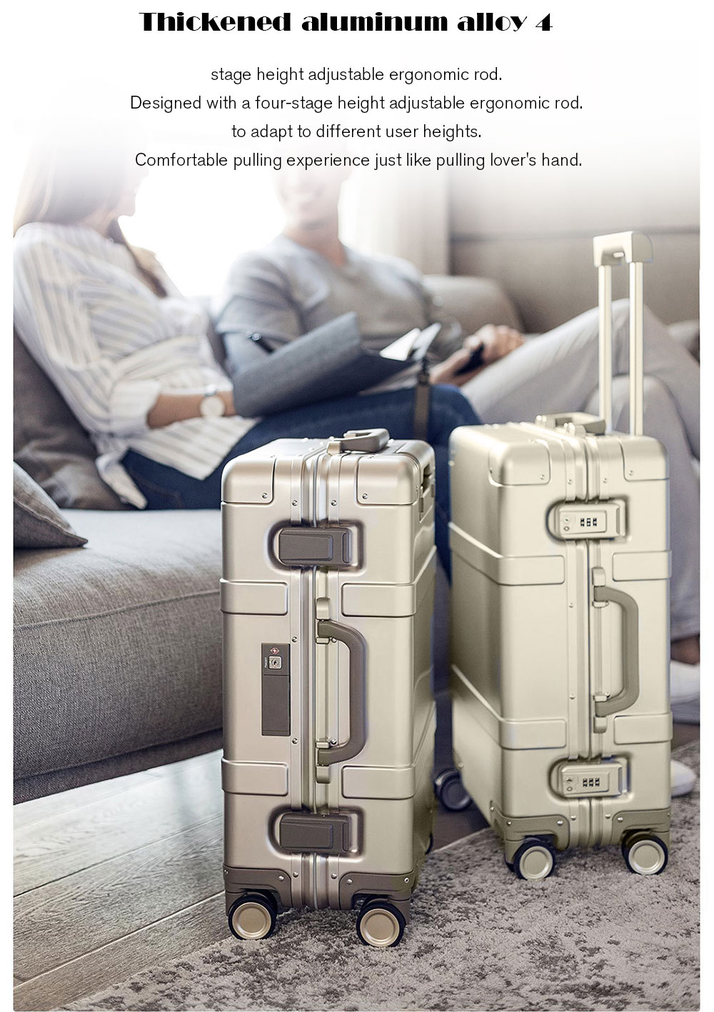 90FUN Carry on Spinner Wheel PC Suitcase 20 inch from Xiaomi Youpin