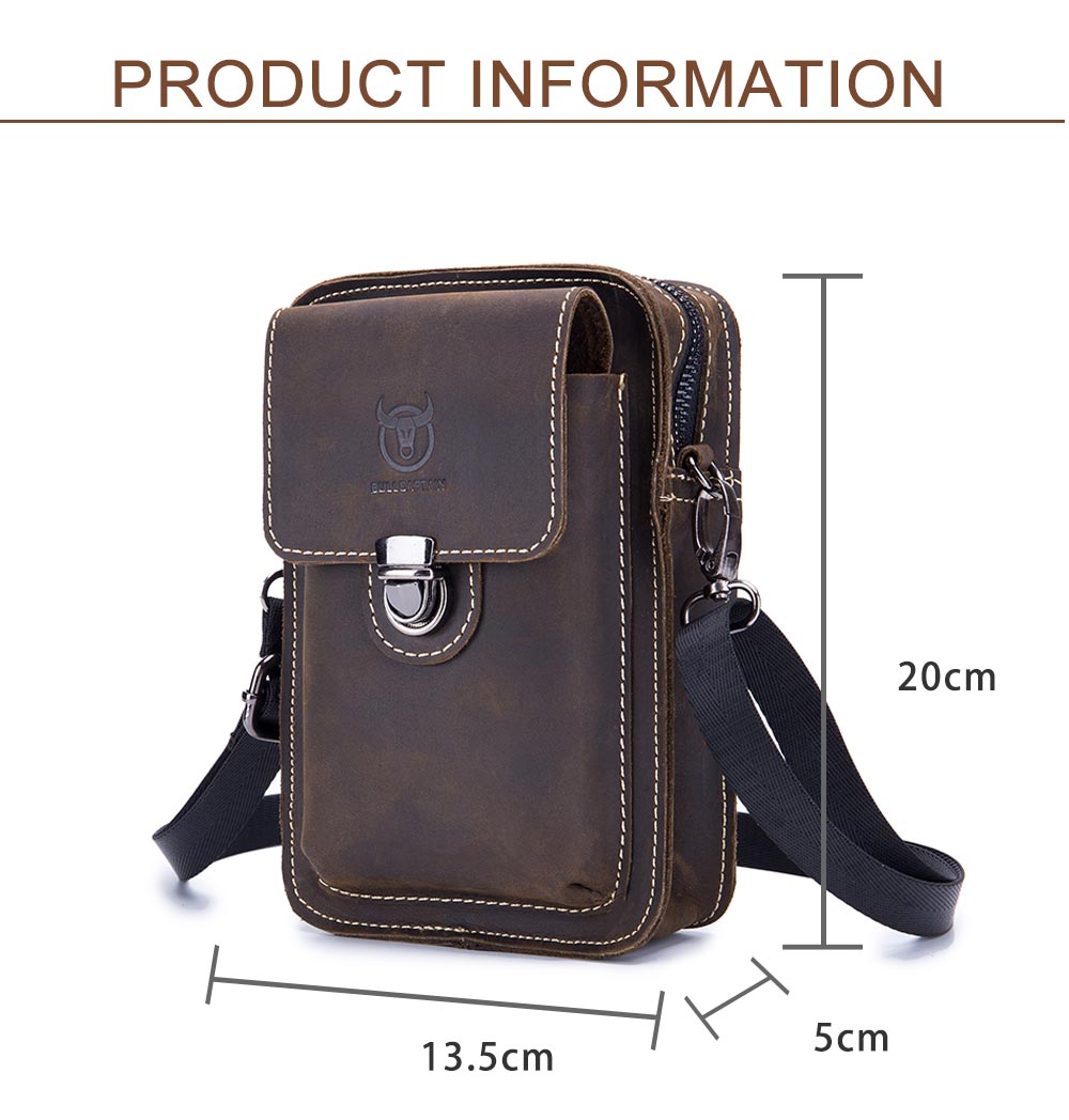 Genuine Leather Men's Chest Shoulder Belt Bag Small Back Pack