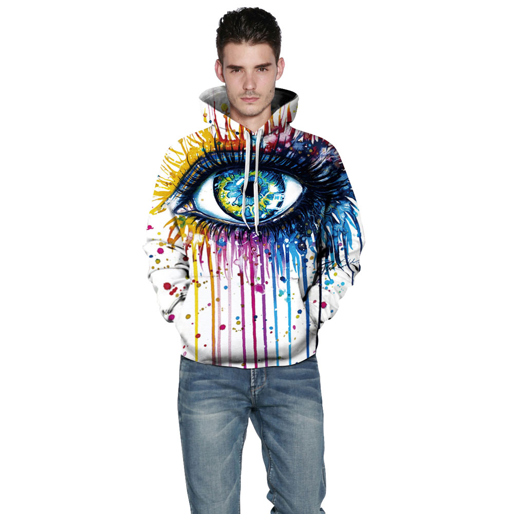 Autumn Winter Digital Printing Men's Long-Sleeved Ink Sweatshirt