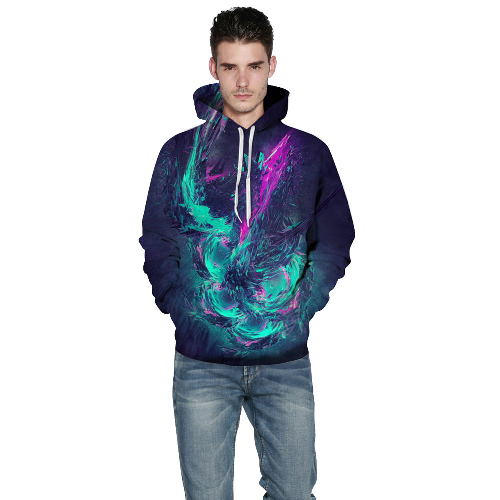 Autumn Winter Digital Printing Men's Long-Sleeved Ink Sweatshirt