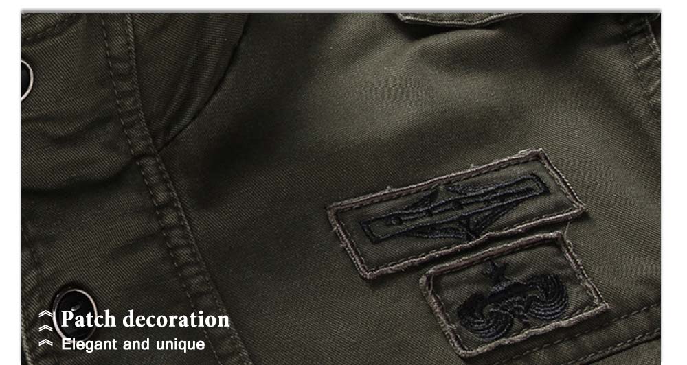 Leisure Stand Collar Zipper Army Uniform Outdoor Sport Coat for Men