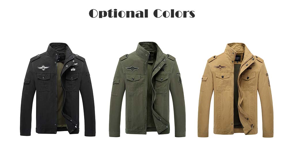 Leisure Stand Collar Zipper Army Uniform Outdoor Sport Coat for Men