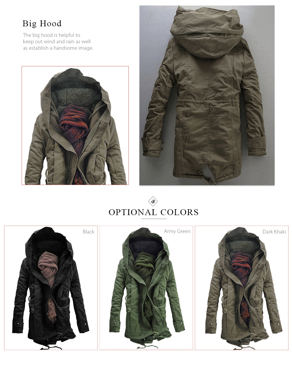 Hooded Padded Double Zip Up Parka Coat