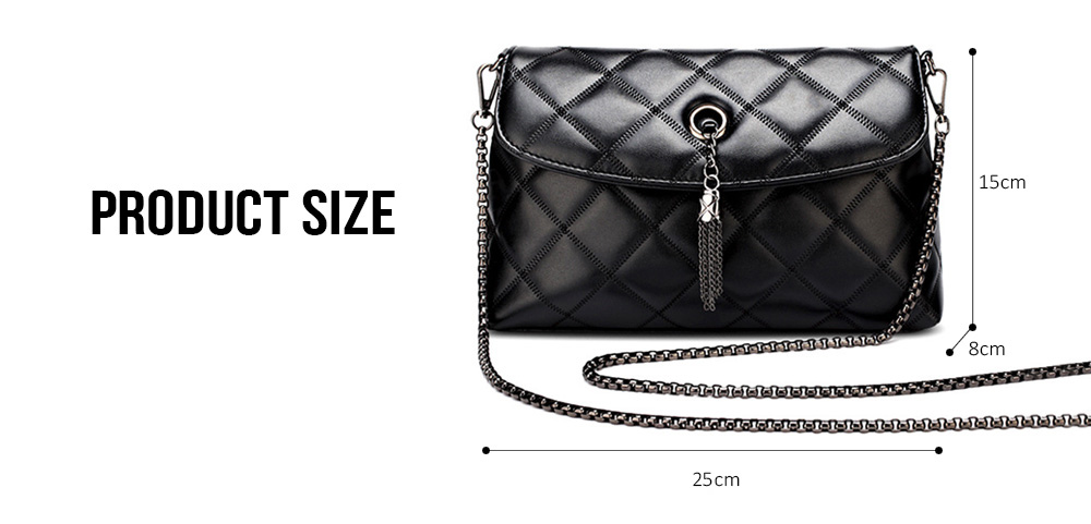 PU Leather Rhombic Chain Shoulder Crossbody Women Female Bag