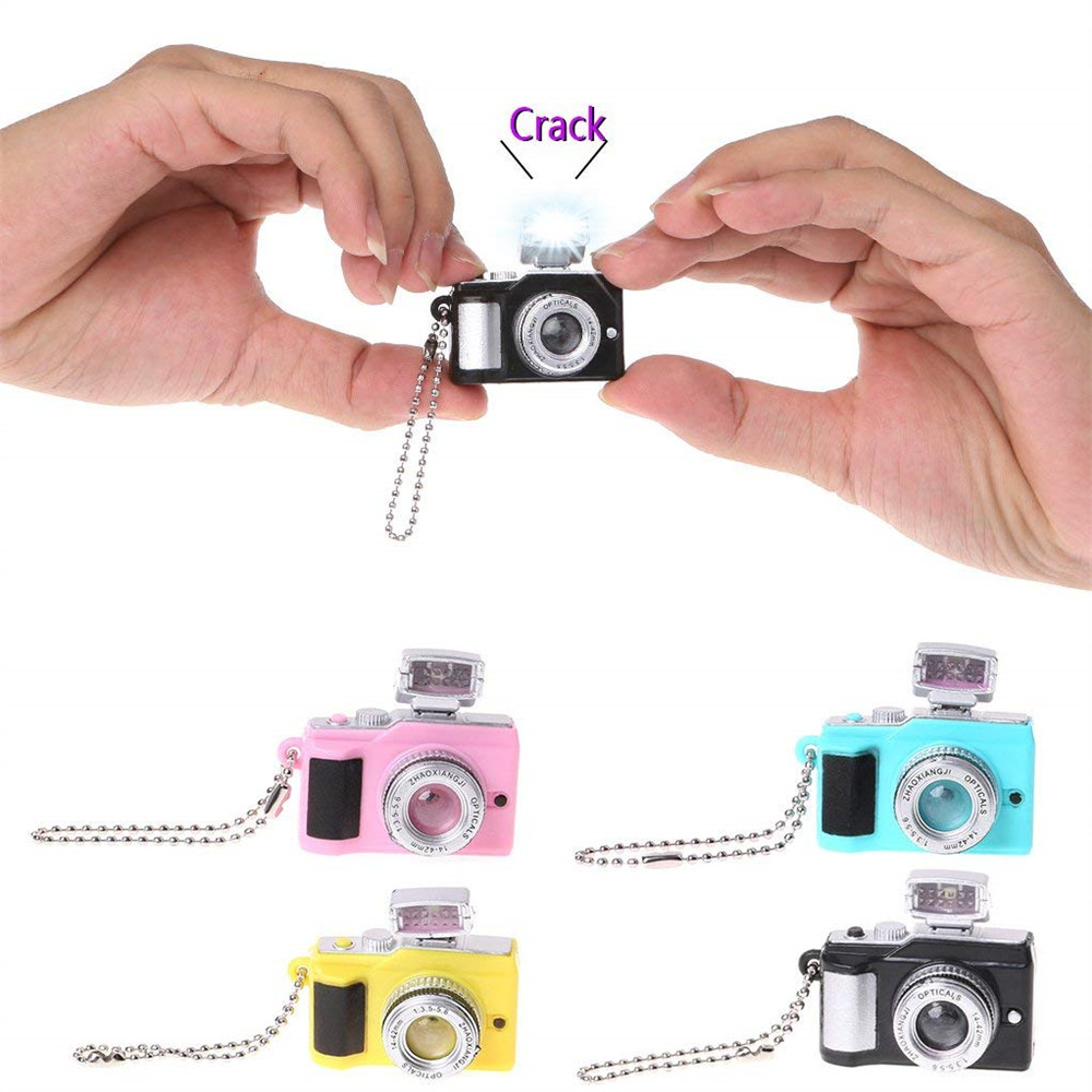 Creative Camera LED Keychains with Sound flashlight Key Ring