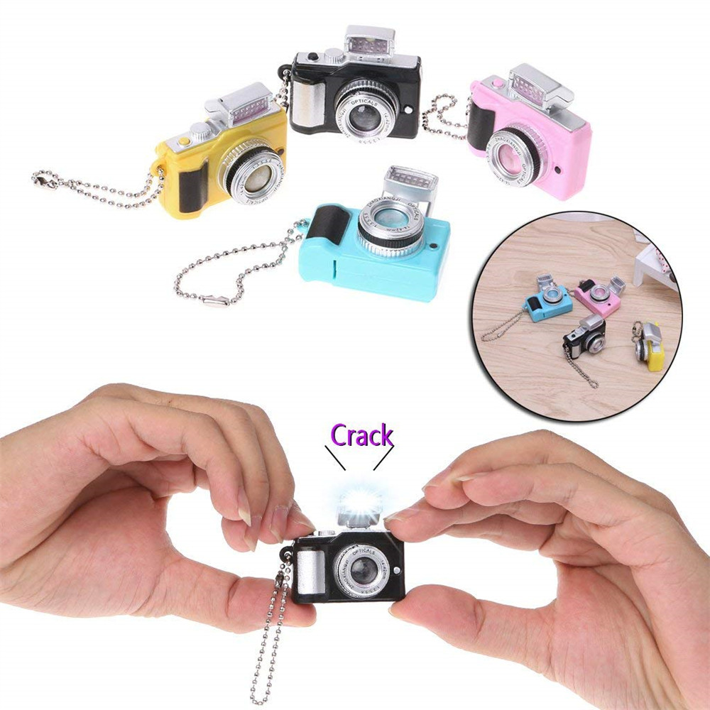 Creative Camera LED Keychains with Sound flashlight Key Ring