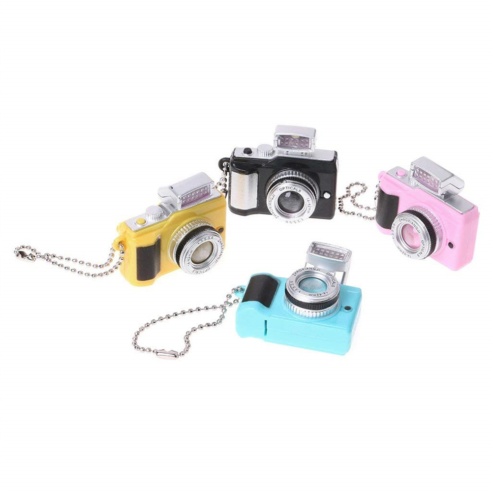 Creative Camera LED Keychains with Sound flashlight Key Ring