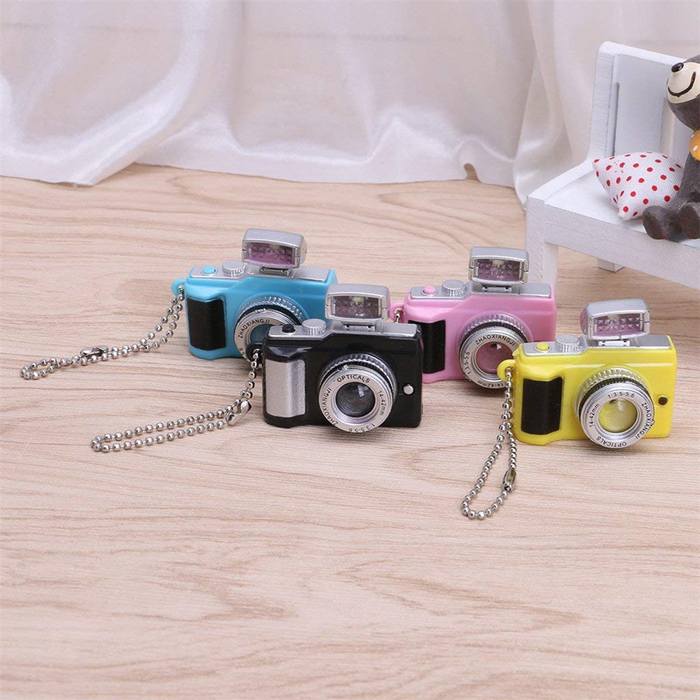 Creative Camera LED Keychains with Sound flashlight Key Ring