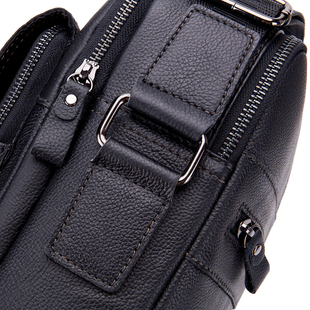 LAOSHIZI New Men's Leather Large Capacity Shoulder Crossbody Bag