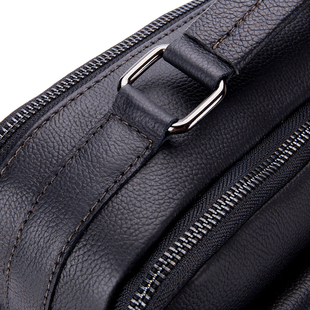 LAOSHIZI New Men's Leather Large Capacity Shoulder Crossbody Bag