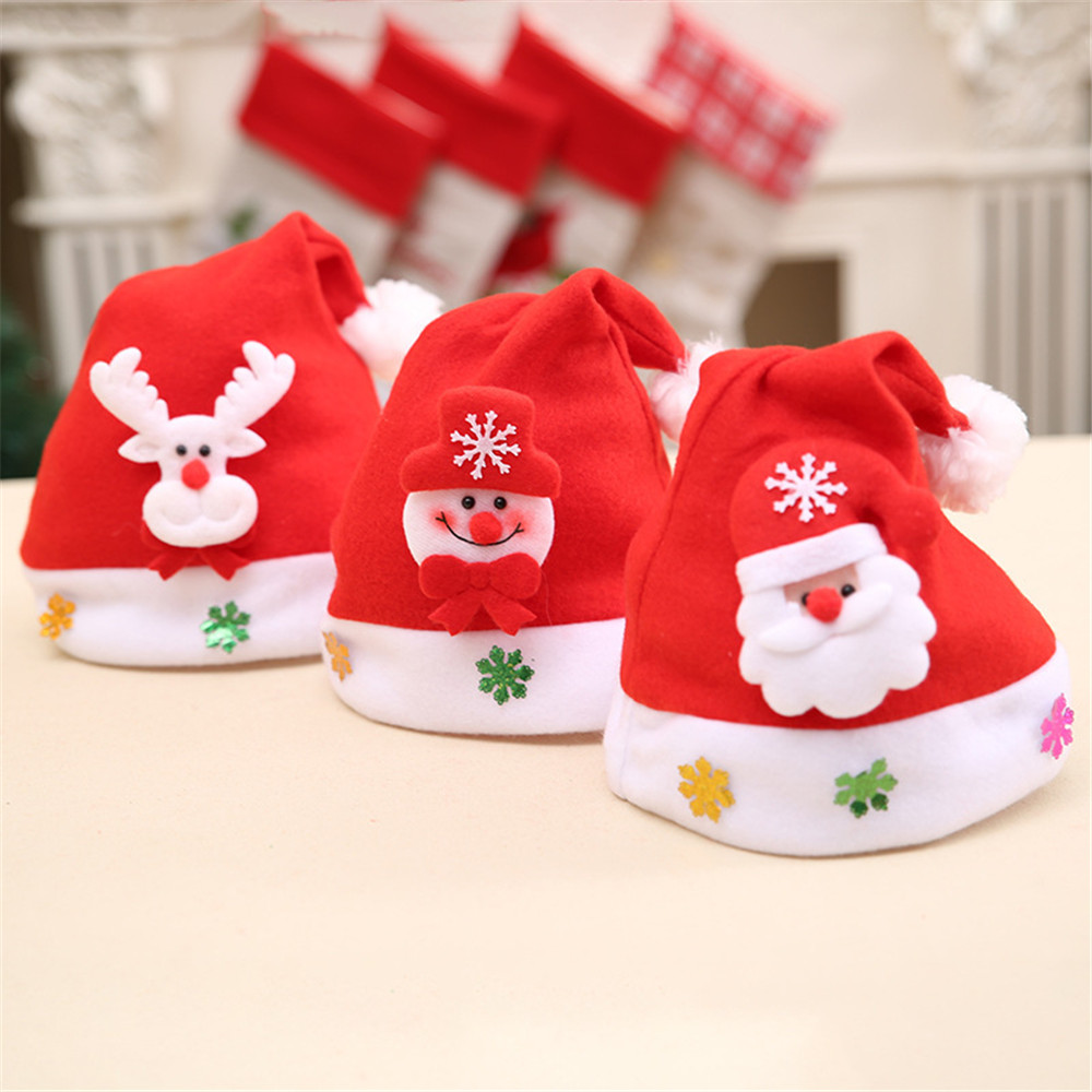 Kids LED Christmas New Year Lighting Hat Hats Santa Claus 1PCS