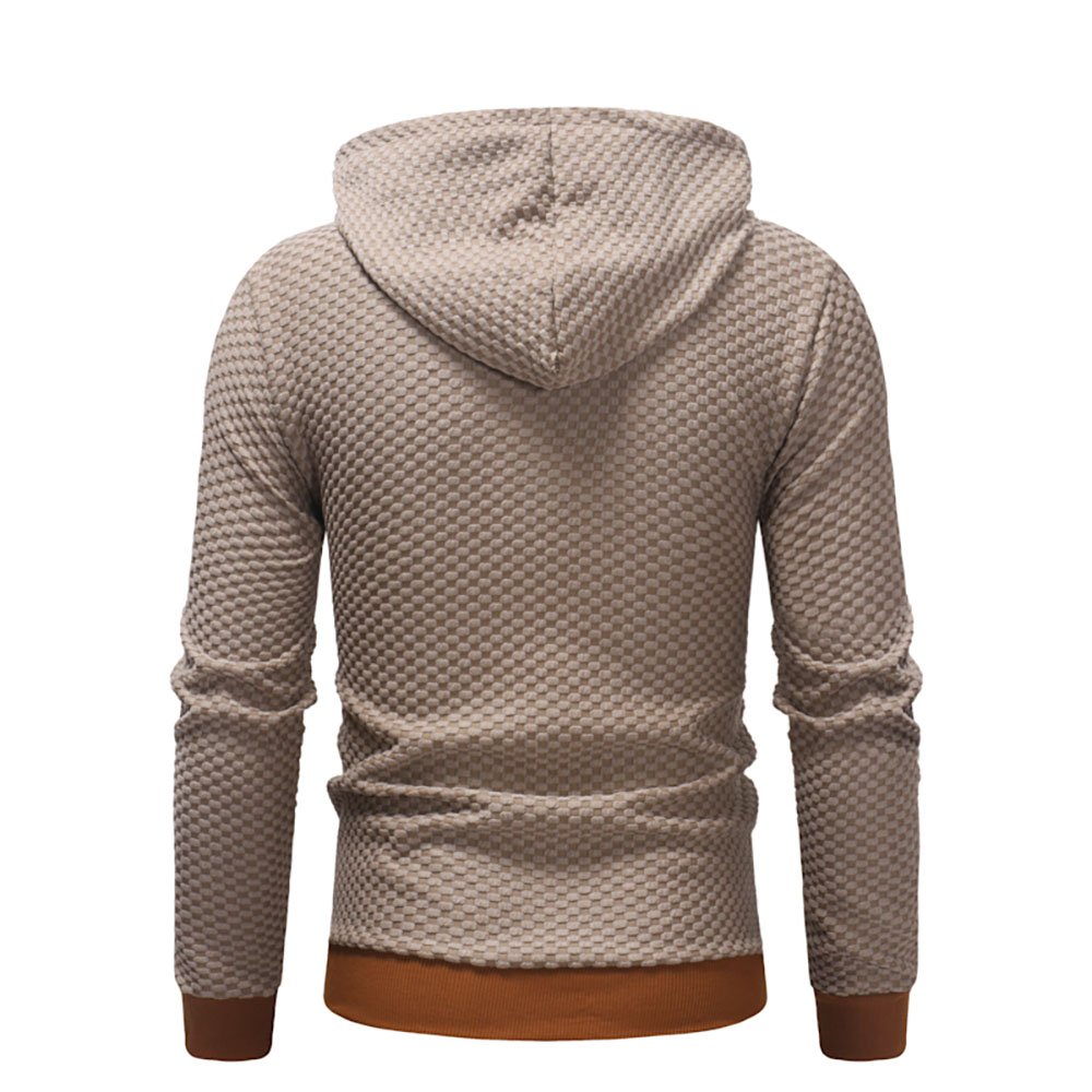 Men's Fashion Urban Plaid Colorblock Sweater Casual Slim Long Sleeve Pullover